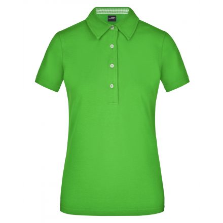 James&Nicholson Plain női piké póló JN969 lime-green/lime-green-white S