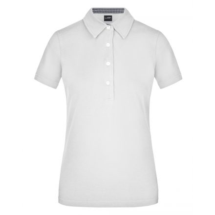 James&Nicholson Plain női piké póló JN969 white/navy-white L