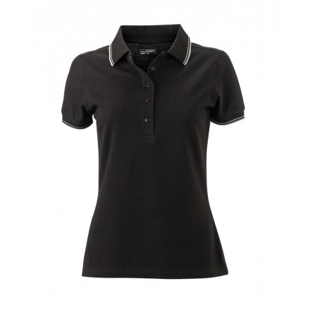 James&Nicholson J&N Ladies' Polo női galléros póló JN985 black/white XL