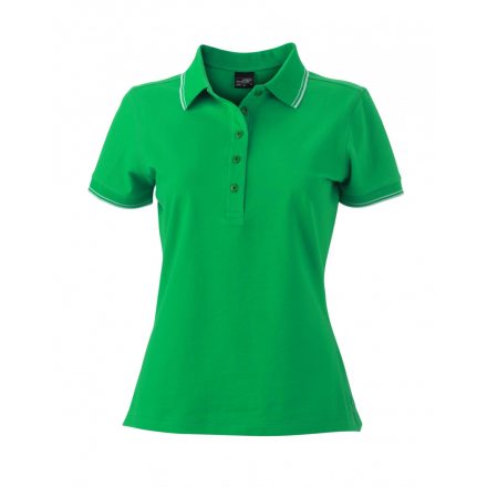 James&Nicholson J&N Ladies' Polo női galléros póló JN985 fern-green/white L