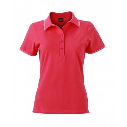 James&Nicholson J&N Ladies' Polo női galléros póló JN985 pink/white XXL