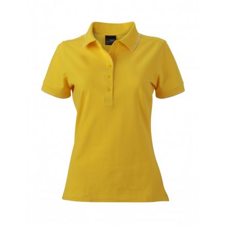 James&Nicholson J&N Ladies' Polo női galléros póló JN985 sun-yellow/white XXL