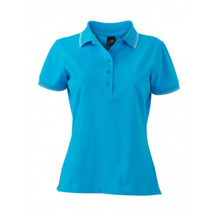 James&Nicholson J&N Ladies' Polo női galléros póló JN985 turquoise/white L