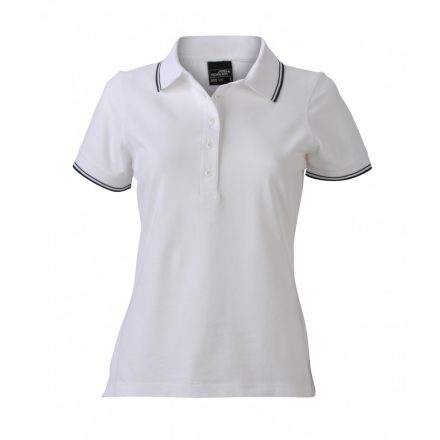 James&Nicholson J&N Ladies' Polo női galléros póló JN985 white/navy L