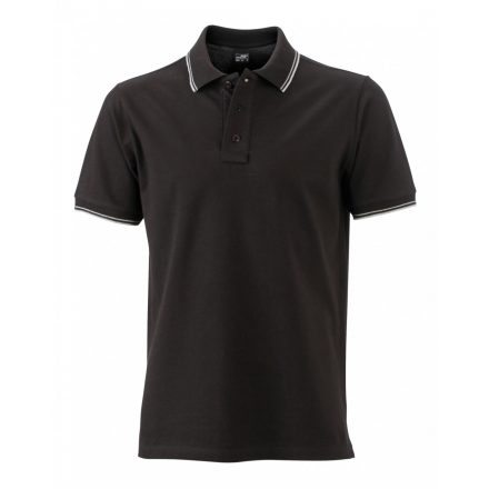 James&Nicholson J&N Men's Polo galléros póló JN986 black/white 3XL