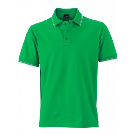 James&Nicholson J&N Men's Polo galléros póló JN986 fern-green/white 3XL