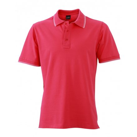 James&Nicholson J&N Men's Polo galléros póló JN986 pink/white 3XL