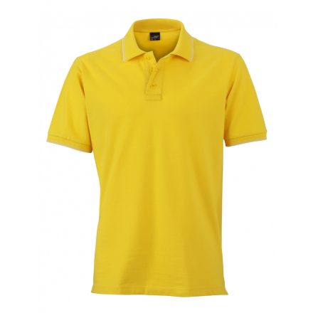 James&Nicholson J&N Men's Polo galléros póló JN986 sun-yellow/white 3XL