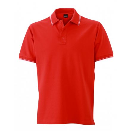 James&Nicholson J&N Men's Polo galléros póló JN986 tomato/white 3XL