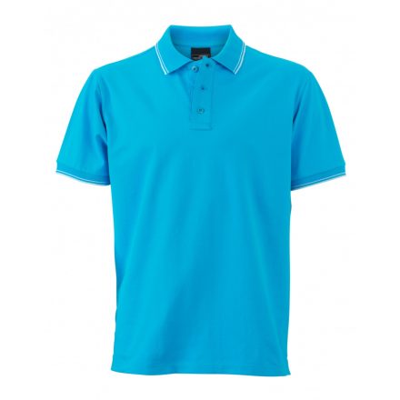 James&Nicholson J&N Men's Polo galléros póló JN986 turquoise/white 3XL