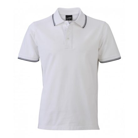 James&Nicholson J&N Men's Polo galléros póló JN986 white/navy 3XL