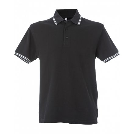 James Ross Paris Man galléros póló JR-99290 black/white 3XL