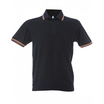 James Ross Paris Man galléros póló JR-99290 navy/orange 3XL