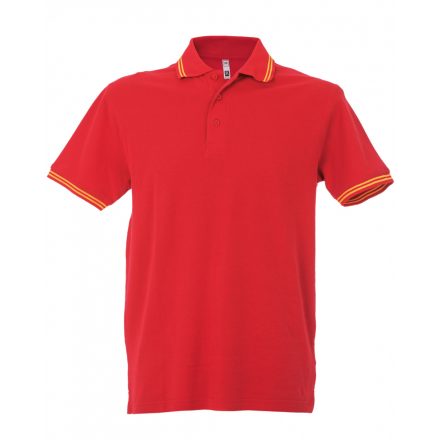 James Ross Paris Man galléros póló JR-99290 red/yellow M