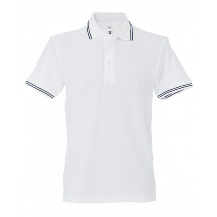 James Ross Paris Man galléros póló JR-99290 white/navy 3XL