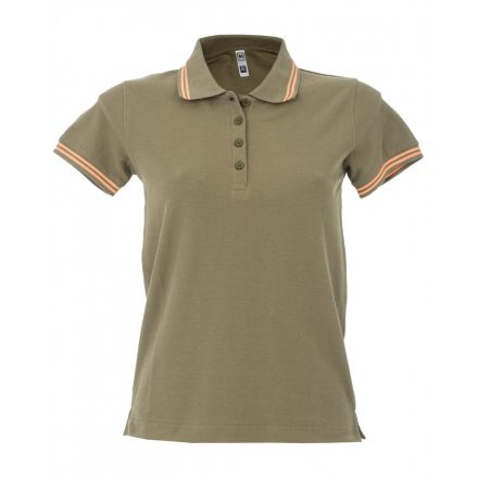 James Ross Paris Lady galléros póló JR-99292 army-green/orange   katonazöld/narancs L