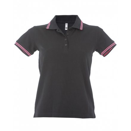 James Ross Paris Lady galléros póló JR-99292 black/fuchsia L