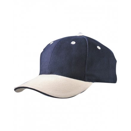 Myrtle Beach 6 paneles szendvics baseballsapka MB024 navy/beige/navy one size