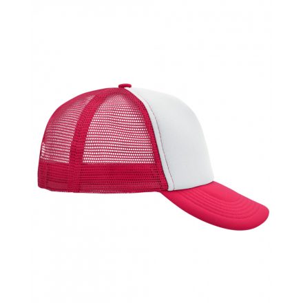 Myrtle Beach 5 Panel Mesh Cap trucker baseballsapka MB070 white/magenta