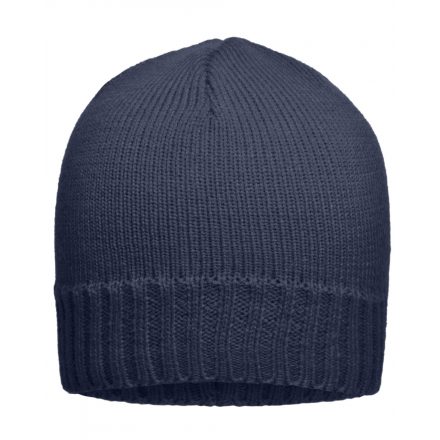 Myrtle Beach Rib-Beanie kötött sapka MB503 navy