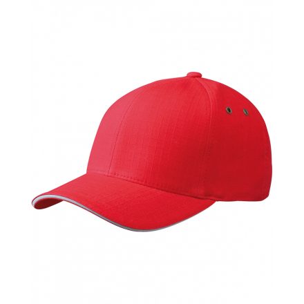 Myrtle Beach Flexfit® Ripstop baseballsapka szendvics silddel MB6187 red/silver L/XL