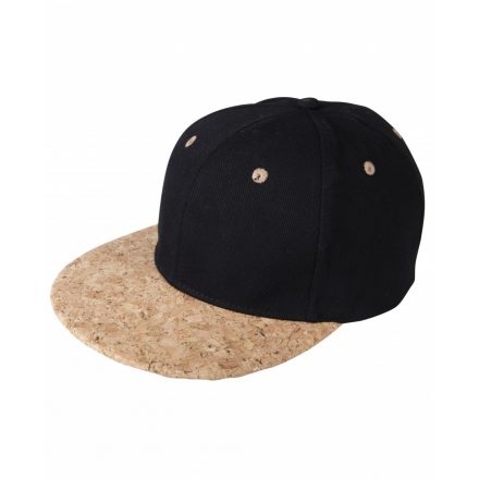 Myrtle Beach Cork Flat Peak Cap MB6204 black/natural