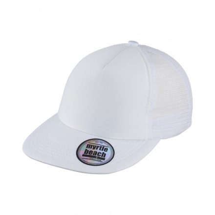 Myrtle Beach 5 Panel Flat Peak Cap trucker baseballsapka MB6508 white one size