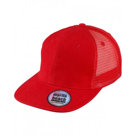 Myrtle Beach 6 Panel Flat Peak Cap trucker baseballsapka MB6509 red one size