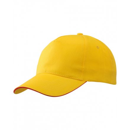 Myrtle Beach Promo 5 paneles baseballsapka sandwich silddel MB6552 gold-yellow/red one size