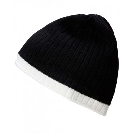 Myrtle Beach Knitted Hat MB7102 black/off-white one size