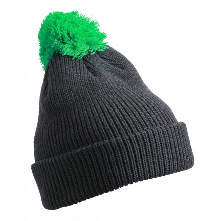 Myrtle Beach Pompon Hat with Brim MB7967 graphite/ferngreen one size