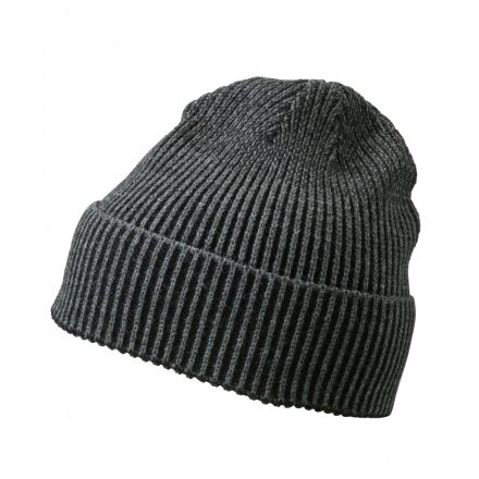 Myrtle Beach Ribbed Beanie kötött sapka MB7988 anthracite/black  szürke-fekete