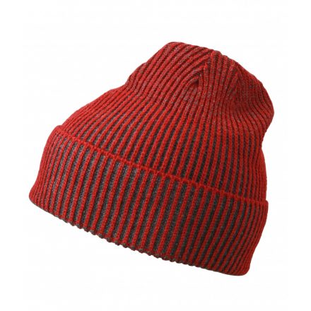 Myrtle Beach Ribbed Beanie kötött sapka MB7988 dark-red/anthracite