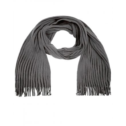 Myrtle Beach Ribbed Scarf kötött sál MB7989 anthracite/black  szürke-fekete