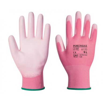 Portwest A120 - Nylon kesztyű PU tenyérmártott - 9/L - pink