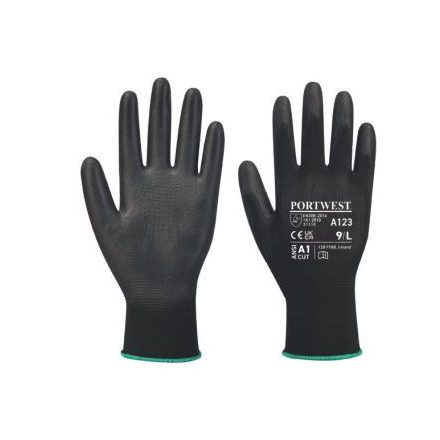 Portwest PU Palm Latex Free  (144 pár) A123 - fekete - L