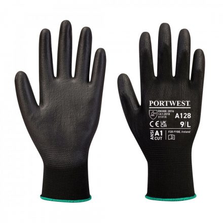 Portwest PU Palm kesztyű Latex Free A128 - fekete - M