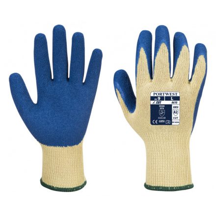 Portwest A610 - Kevlar® tenyérmártott latex kesztyű - 9/L - sárga/kék