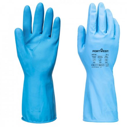 Portwest FD Chemical B Latex könnyű kesztyű (12 pár) AP76 - kék - S