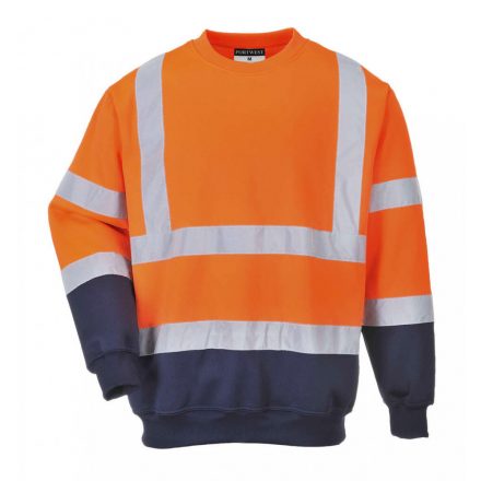 Portwest B306 - Kéttónusú Hivis pulóver - L - narancs