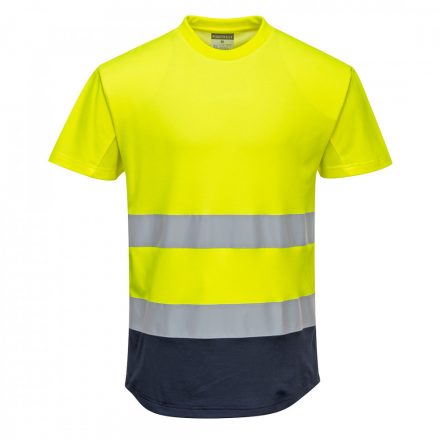 Portwest Kéttónusú Mesh póló C395 - sárga / tengerészkék - 3XL