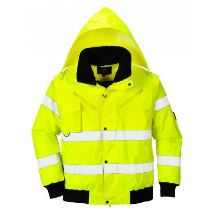 Portwest C467 - Hi-Vis 3 az 1-ben bomber kabát - L - sárga