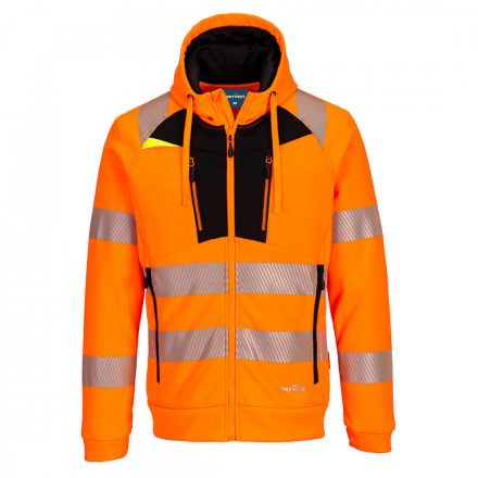 Portwest DX4 Hi-Vis kapucnis pulóver DX477 - narancs/fekete - M