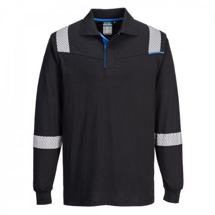 Portwest WX3 Flame Resistant Long Sleeve Polo FR711 - fekete - L