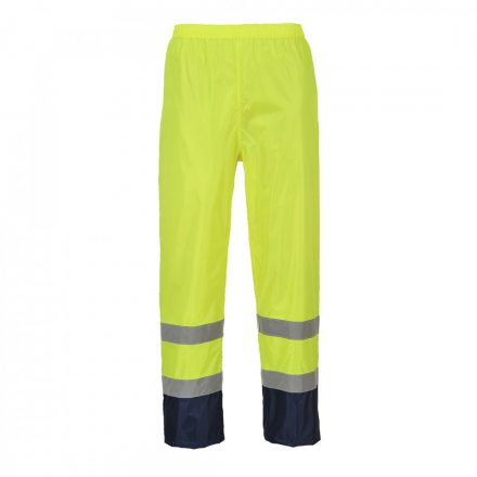 Portwest Hi-Vis klasszikus kontrasztos esőnadrág H444 - sárga / tengerészkék - 4XL