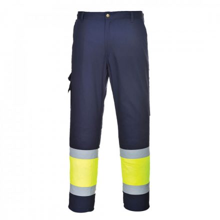 Portwest Hi-Vis könnyű, kéttónusú Combat nadrág L049 - sárga / tengerészkék - L