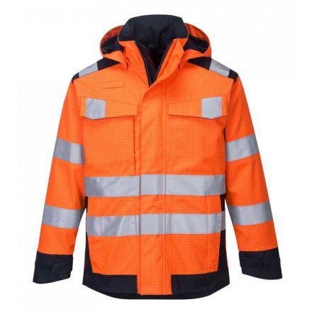 Portwest MV70 - Hi Vis MODAFLAME Rain Multi Norm Arc Kabát - L - narancs