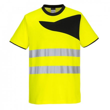 Portwest PW2 Hi-Vis rövid ujjú pólóing PW213 - sárga / fekete - 4XL