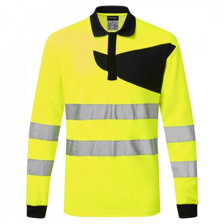 Portwest PW2 Hi-Vis Polo Shirt L/S PW220 - sárga / fekete - L