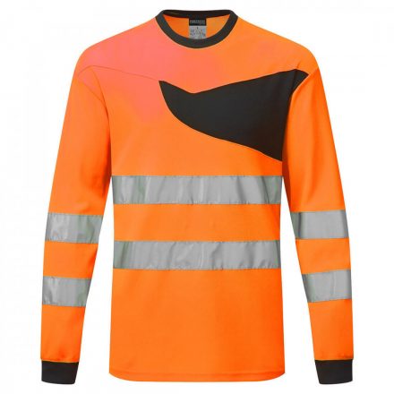 Portwest PW2 Hi-Vis T-Shirt L/S PW221 - narancs/fekete - 4XL